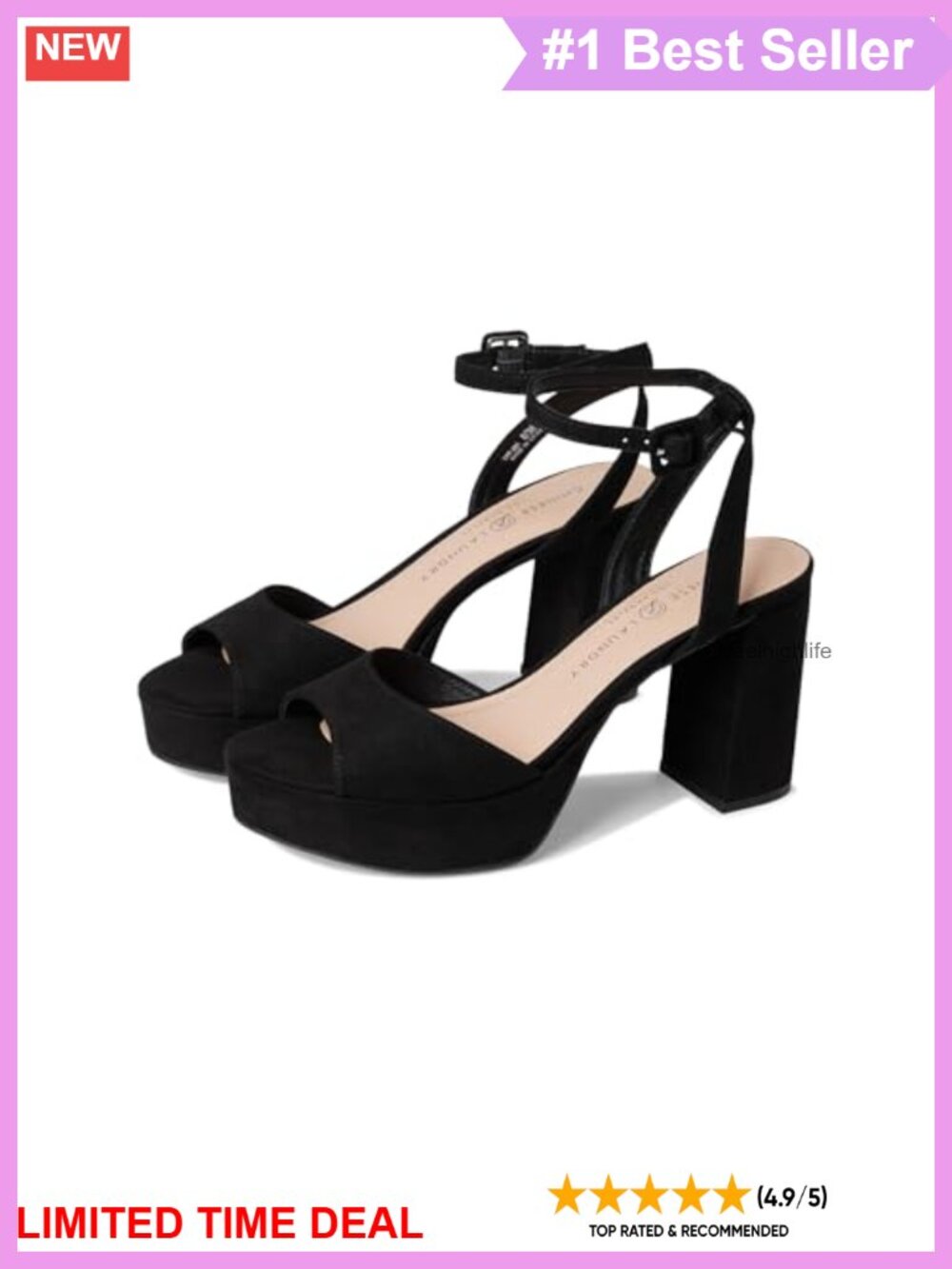 Theresa Platform Heeled Sandals Suede Ankle Strap Open Toe Women's Shoes